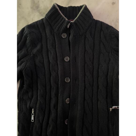 $3850 Brunello Cucinelli 100% Cashmere Chunky Navy Blue Cable Knit Unisex IT50 - Picture 2 of 12